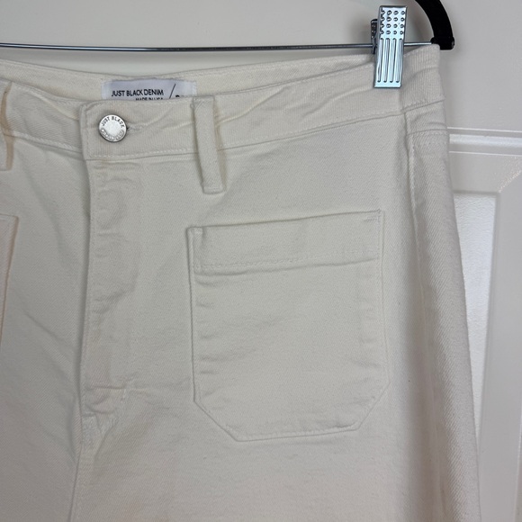 Just Black Denim creamy white wide leg jeans size 31 - Picture 2 of 5